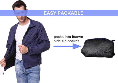 TRAILSIDE SUPPLY CO. Mens Windbreaker Jackets Lightweight Packable Jacket,Windproof and Dustproof