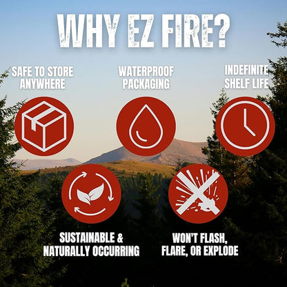 – All-Natural Fire Starters for Campfires, Fire Pits, BBQs & Fireplaces – Long Burning, Weather-Resistant, Non-Toxic & Easy to Light | 10 Pack