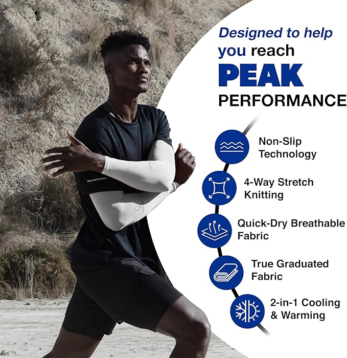 ARMORAY Arm Sleeves for Men or Women - Tattoo Cover Up - Cooling Sports Sleeve for Basketball Golf Football