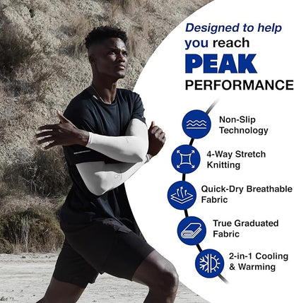 ARMORAY Arm Sleeves for Men or Women - Tattoo Cover Up - Cooling Sports Sleeve for Basketball Golf Football