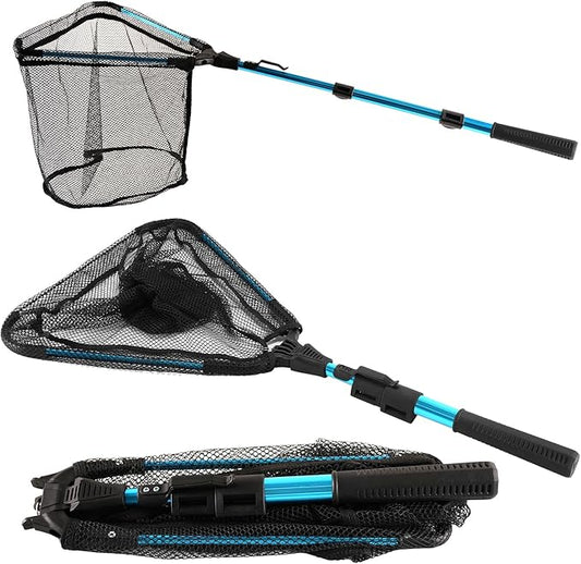 Fishing Net with Handle, Telescoping & Folding Fish Net for Easy Transport & Storage, Durable Freshwater & Saltwater Fishing Gear for Kids & Adults, Compact & Portable Design