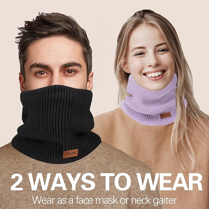 Neck Warmer for men,Winter Neck Gaiters Face Scarf Women Windproof Warm Fleece Scarves Gaiter for Cold Weather