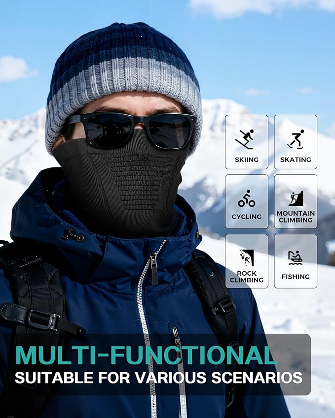 Winter Neck Gaiter Windproof Neck Warmer Scarf Breathable Half-Face Mask Ski Mask Unisex for for Cold Weather Outdoor