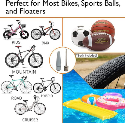 Lumintrail Portable Mini Bike Pump Fits Presta Valve & Schrader Valves - Frame Mount Bicycle Tire Air Pump with Pressure Gauge - Portable Small Ball, Bike Pump