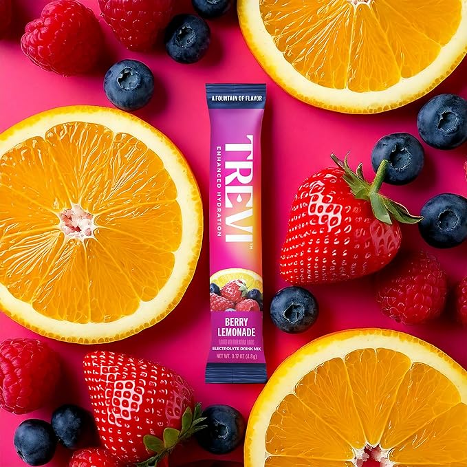 TREVI™ Sugar Free Electrolytes - Drink Mix Hydration Powder Packets - 28 Count - Berry Lemonade