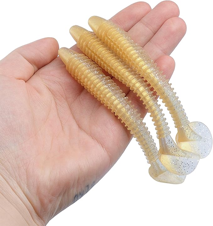 RUNCL Swimbaits Paddle 10/20/30/40PCS, 5/4/3/2 Inchs Paddle Tail, Soft Lure for Trout Crappie Bass, Durable Plastic Bait Swimmer for Saltwater/Freshwater, Fishing Lover's Gift