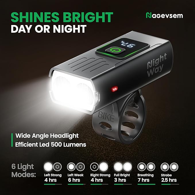 Bike Lights Set, LED Super Bright USB-C Rechargeable Headlight & Taillight, Waterproof Front & Rear Back Bicycle Light for Night Riding, Road & Mountain Cycling, Gift for Men & Women