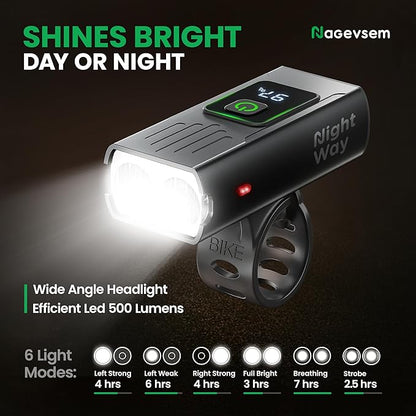 Bike Lights Set, LED Super Bright USB-C Rechargeable Headlight & Taillight, Waterproof Front & Rear Back Bicycle Light for Night Riding, Road & Mountain Cycling, Gift for Men & Women