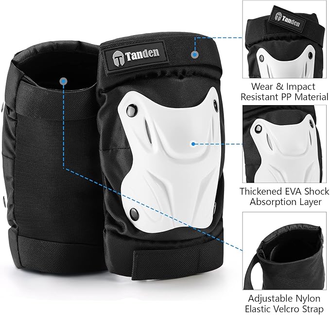 Skating Protective Gear Knee and Elbow Pads Wrist Guards for Roller Skating Skateboarding, Skate Pads Adult Knee Pads