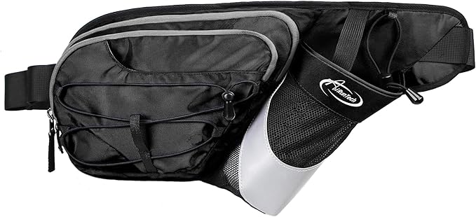 AiRunTech Fanny Pack with Water Bottle Holder, Hiking Waist Bag for Walking Accessories Essentials, Hiking Hydration Gear Gift Women Men