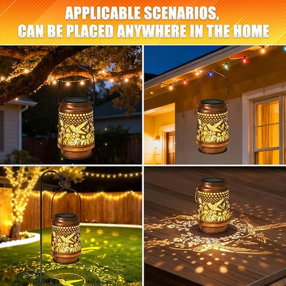 Hummingbird Solar Lantern - Waterproof Hanging Lantern for Outside-Outdoor Decorative Solar Lanterns for Garden, Patio, Backyard, and Porch Perfect Gifts for Women