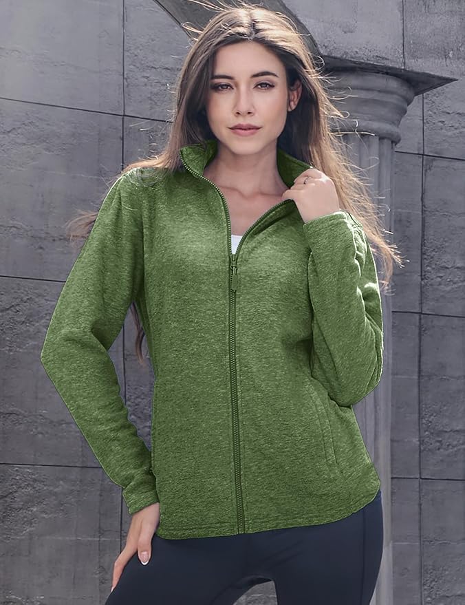 MAGCOMSEN Fleece Jacket Women Zip UP Lightweight Soft Polar Warm Winter Jackets for Women with Pockets Outdoor Hiking