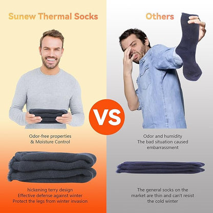 Sunew Warm Thermal Socks 4 Pack, Mens Womens Winter Heated Outdoor Skiing Thermal Socks