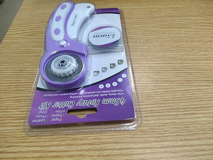 Headley Tools 45mm Rotary Cutter for Fabric, Ergonomic Handle Rolling Cutter with Safety Lock for Fabric Leather Crafting Sewing Quilting, Fabric Cutter Wheel Perfect for Left & Right Hand (Purple)