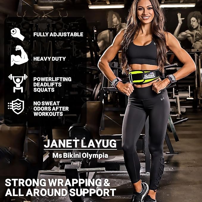 Schiek Sports Model 2004 Nylon 4 3/4" Weight Lifting Belt - Black