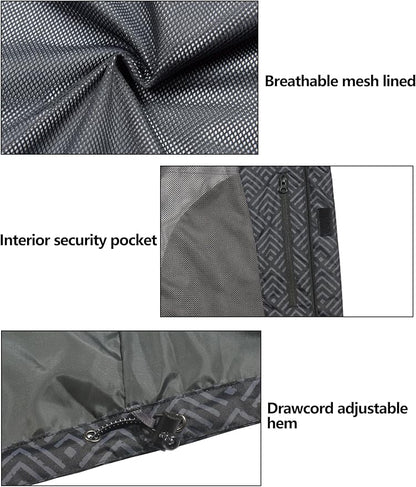 Little Donkey Andy Men's Waterproof Rain Jacket Outdoor Lightweight Rain Shell Coat for Hiking,Golf,Travel