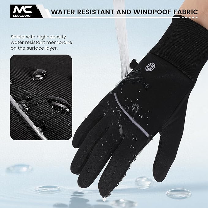 Winter Gloves for Men Women Waterproof Touchscreen Gloves Windproof Non-Slip Stretch for Cold Weather Warm Liner for Running Cycling Driving Hiking