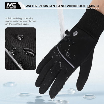 Winter Gloves for Men Women Waterproof Touchscreen Gloves Windproof Non-Slip Stretch for Cold Weather Warm Liner for Running Cycling Driving Hiking