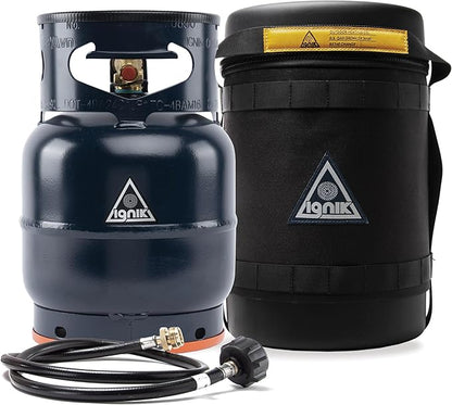 Ignik Refillable Gas Growler Deluxe 5-Pound Propane Tank with Carry Case and Adapter Hose