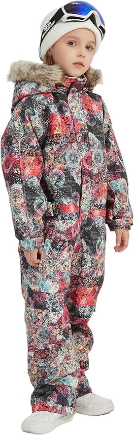 Kids Girls Boys Waterproof Colorful One Piece Snowsuits Coveralls Ski Suits Jackets Winter Jumpsuits