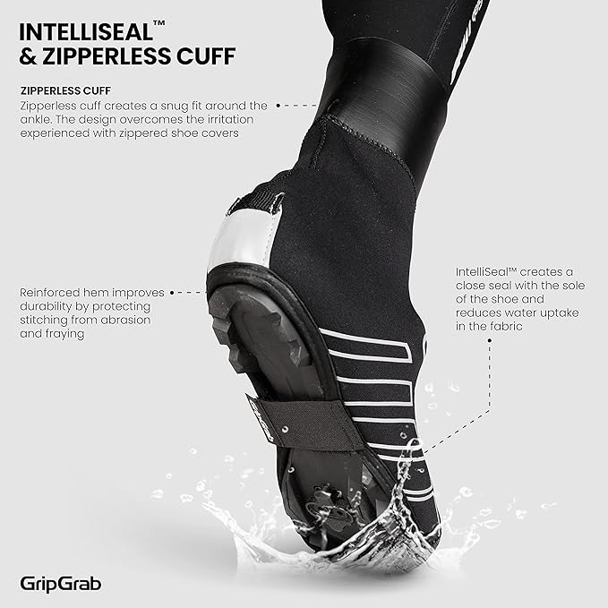 GripGrab RaceThermo X Waterproof Winter Gravel MTB Cycling Shoe Covers Cold Weather Neoprene Offroad Biking Overshoes