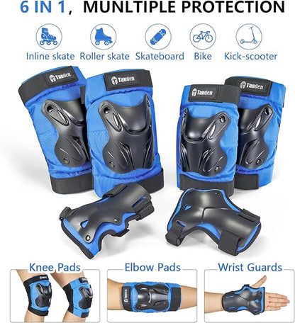 Skating Protective Gear Knee and Elbow Pads Wrist Guards for Roller Skating Skateboarding, Skate Pads Adult Knee Pads