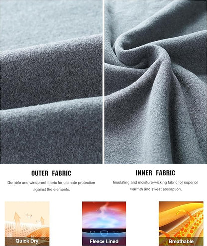 Runhit Mens Thermal Underwear Set：Fleece Lined Long Johns for Men Thermal Shirts and Pants Base Layer Cold Weather Thermals