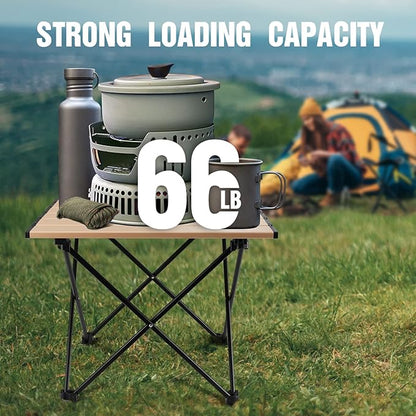 VILLEY Portable Camping Side Table, Ultralight Aluminum Folding Beach Table with Carry Bag for Outdoor Cooking, Picnic, Camp, Boat, Travel
