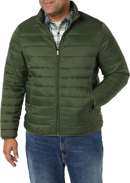 Amazon Essentials Men's Packable Lightweight Water-Resistant Puffer Jacket (Available in Big & Tall)
