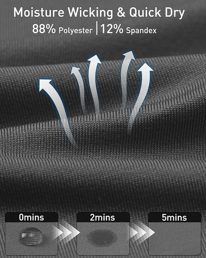 Roadbox 3 Pack Compression Pants Men, Performance Running Workout Sports Leggings, Gym Basketball Athletic Tights Base Layer