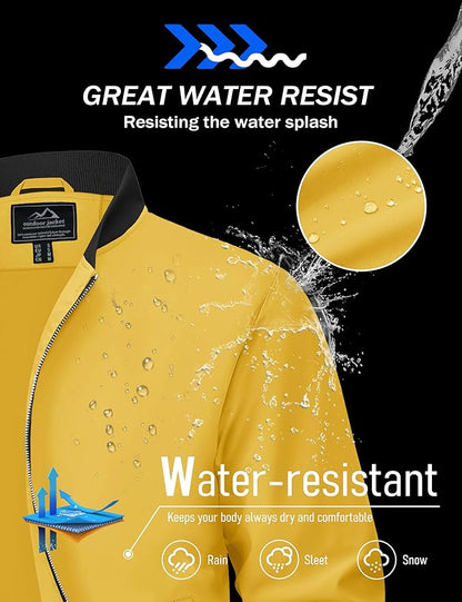 MAGCOMSEN Men's Bomber Jacket Lightweight Casual Zip Up Windbreaker Spring Fall Golf Coat with Pockets