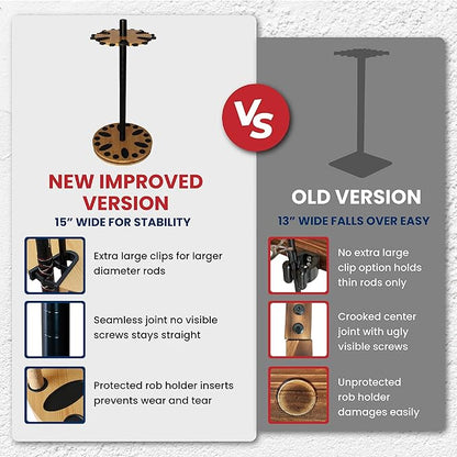 Rush Creek Creations Fishing Rod Holder - 360 Spinning Rack for Garage Organization and Storage, Pole Holder for Reels, Gear, Accessories, Tackle Box