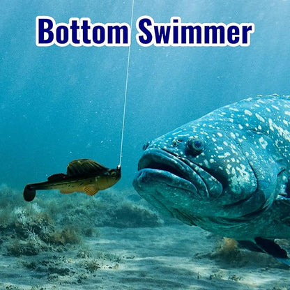 Soft Fishing Lures 5pcs Kit with Tackle Box Weedless Paddle Tail Swimbaits for Bass Trout Crappie Walleye Freshwater Saltwater Life Like Action Durable Plastic Sharp Hooks