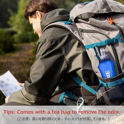 Azarxis TPU Soft Flask Collapsible Water Bottles BPA-Free 250ml 350ml 500ml 600ml for Hydration Vest Pack Running Hiking Cycling Climbing