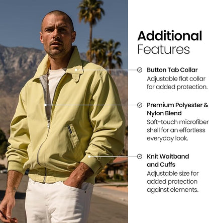 Weatherproof Men's Golf Jacket - Lightweight Windbreaker, Water-Resistant Microfiber Shell, Perfect for Golf & Casual Wear