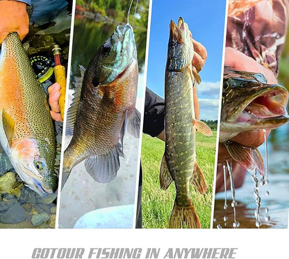 GOTOUR Fishing Lures for Freshwater or Saltwater, Easy to Use for Family Fishing Beginner and Pros, Most Lifelike Jointed Swimbait，Slow Sinking Bass Pike Panfish Walleye Lures, Fishing Gifts for Men