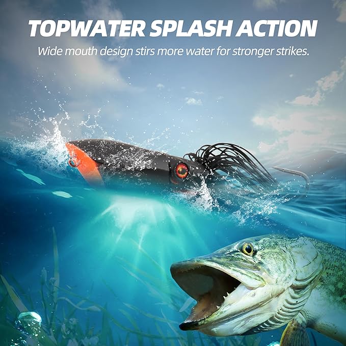 Floating Colorful Squid Fishing Lures – Topwater Baits with 3D Holographic Eyes & Treble Claw Hook, Realistic Soft Plastic Lures for Saltwater and Freshwater, 5PCS