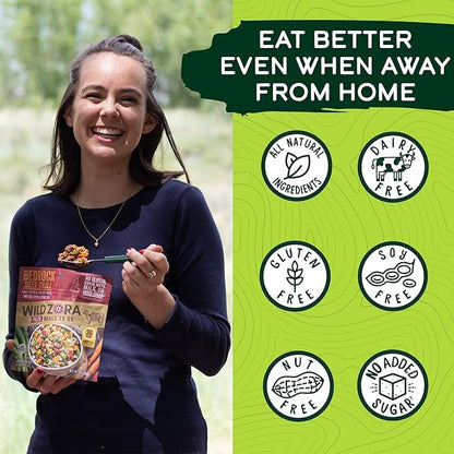 Wild Zora Paleo Freeze Dried Meals for Backpacking & Camping - Healthy Gluten Free & Grain Free Camping Meals/Backpacking Food + No Added Sugar - Great for Travel (Bedrock Beef Chili 2-pack)