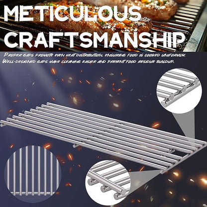 1 Pack 7mm Process Upgrade 7.5 x 19.25In Stainless Steel BBQ Grill Grate Replacement Part for Bull 16517 BBQ Angus,Lonstar Select 87048,87049,Brahma,Outlaw Steer Premium 69008,69009, 7 Burner Premium