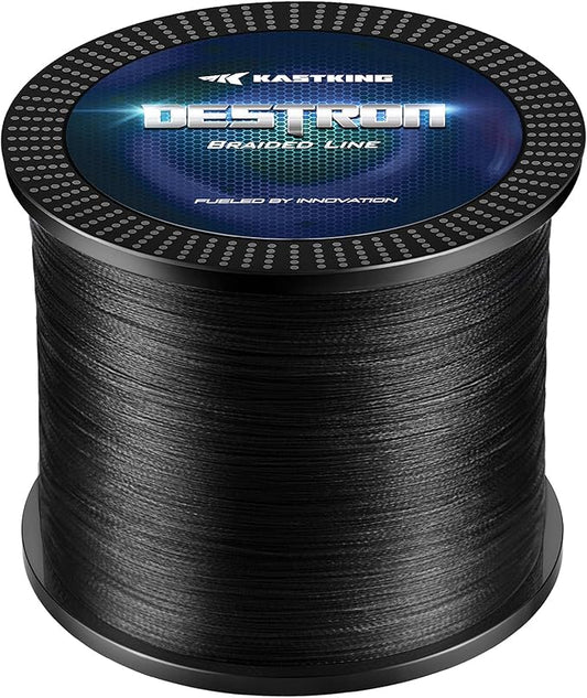 KastKing Destron Braided Fishing Line, Highly Abrasion Resistant, Improved Knot Strength, Ultra-Thin Diameter Superline, Zero Stretch & Memory, CFT “Color Fast Technology”, 75% Thinner Than Mono