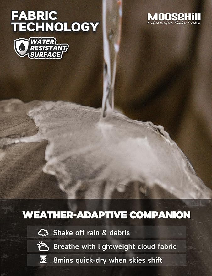 Moosehill Men's-Hiking-Pants Convertible Quick-Dry Water-Resistant Lightweight Zip-Off Outdoor with 5 Deep Pockets