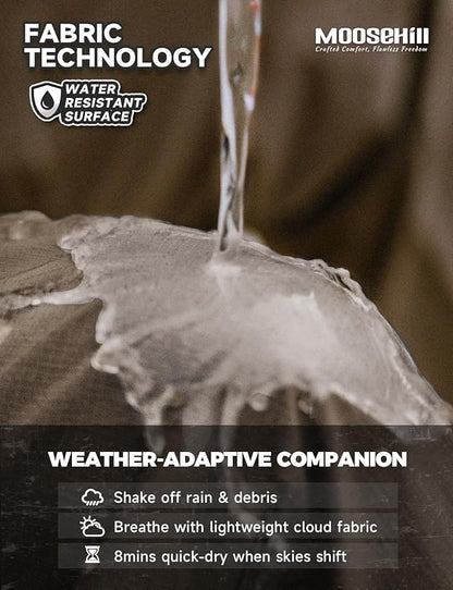 Moosehill Men's-Hiking-Pants Convertible Quick-Dry Water-Resistant Lightweight Zip-Off Outdoor with 5 Deep Pockets