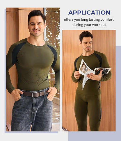 TAILONG Thermal Underwear for Men Long Johns with Fleece Lined Base Layer Hunting Gear Bottom Top for Cold Weather
