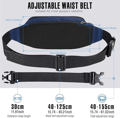 WATERFLY Fanny Pack Waist Bag: Small Hip Pouch Bum Bag Fannie Pack Phanny Fannypack Waistpack Bumbag Beltbag Sport Slim Fashionable for Jogging Hiking Hiker Woman Man