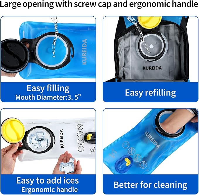 Hydration Bladder 2 Liter, BPA Free Water Bladder for Hiking Backpack Water Storage Bag with Insulated Tube, Hydration Backpack Replacement for Outdoor Camping Running Hiking