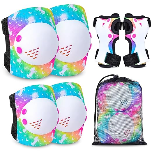 Kids Knee Pads Elbow Pads Set, Skating Protective Gear for Skateboard, Roller Skates, Bike Cycling, Scooter, for Kids 3-8 Years