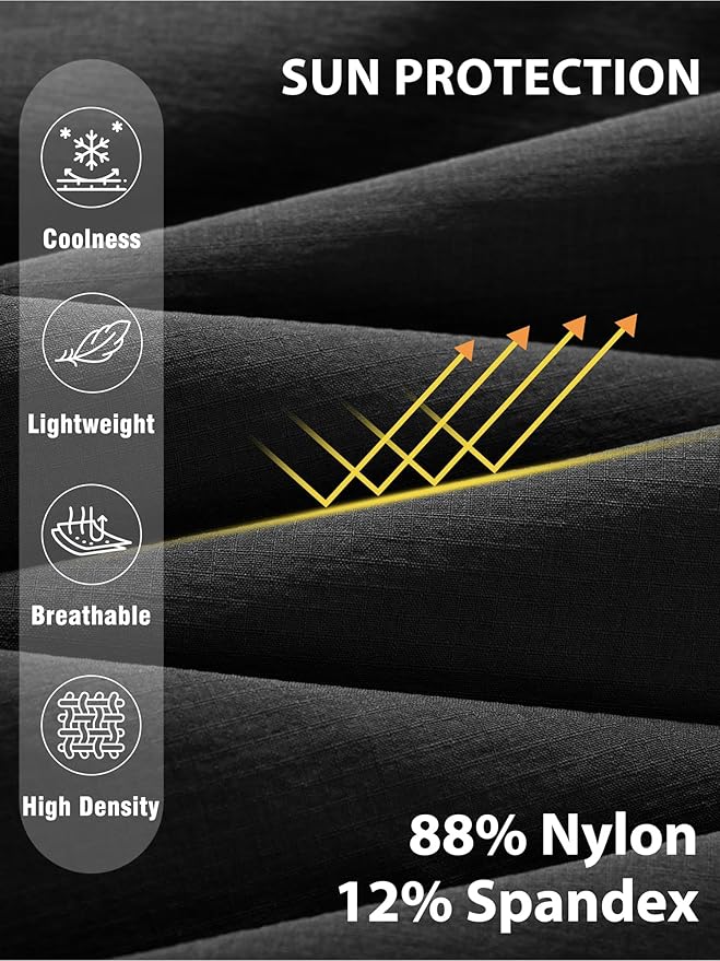 Mens Hiking Pants Lightweight Cargo Work Tactical Nylon Stretch Waterproof Quick Dry Fishing Travel Outdoor 6 Pockets