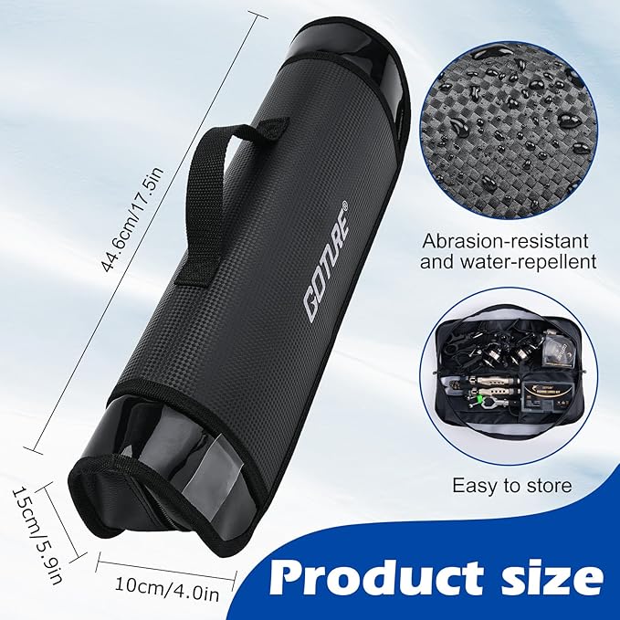 Goture Fishing Rod and Reel Combo - Carbon Fiber Telescopic Fishing Pole - Spinning Reel 9+1 Shielded Bearings Stainless Steel BB - E