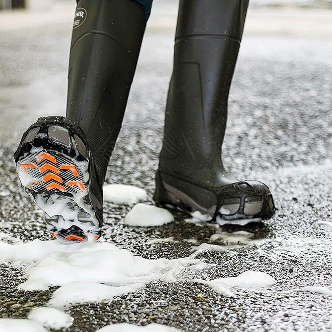 Due North GripPro Spikeless Footwear Traction Aids for Men and Women - for Ice and Snow - Lightweight Full-Foot Rubber Tread