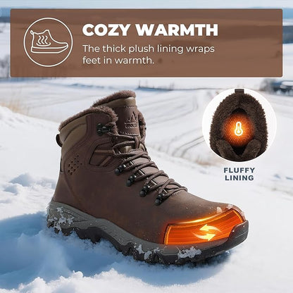NORTIV 8 Mens Hiking Winter Snow Insulated Waterproof Outdoor Boots
